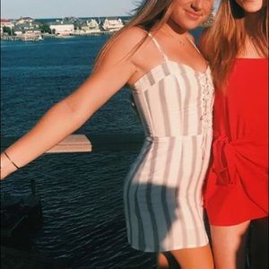 Front lace up summer dress